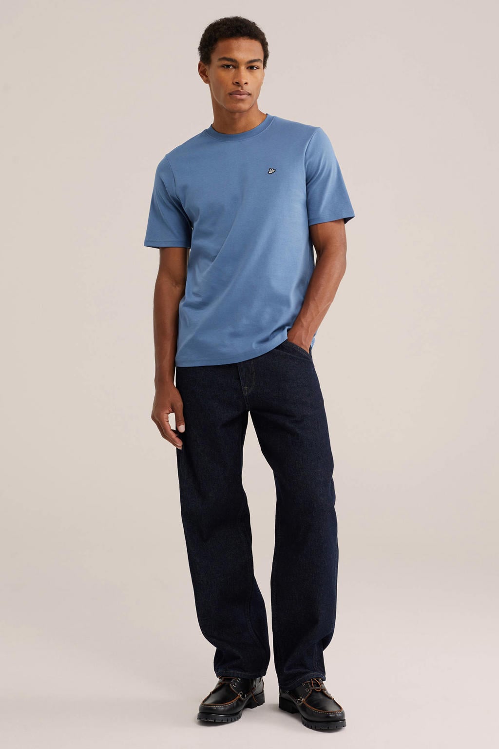 WE Fashion regular fit T-shirt - donkerblauw