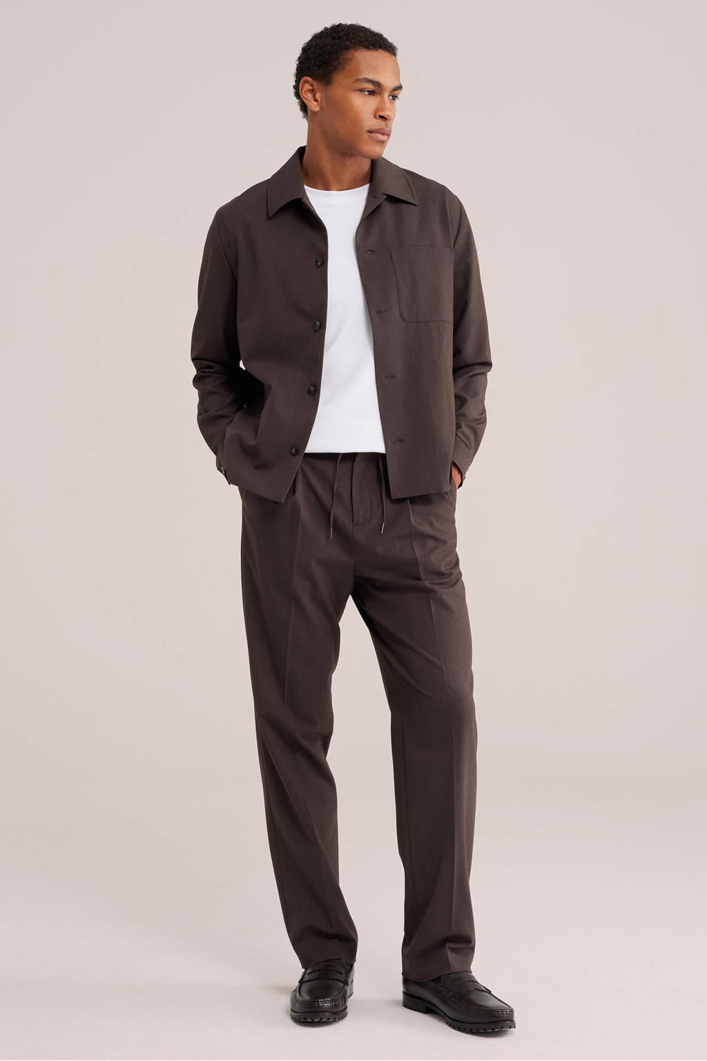 WE Fashion straight leg pantalon - bruin