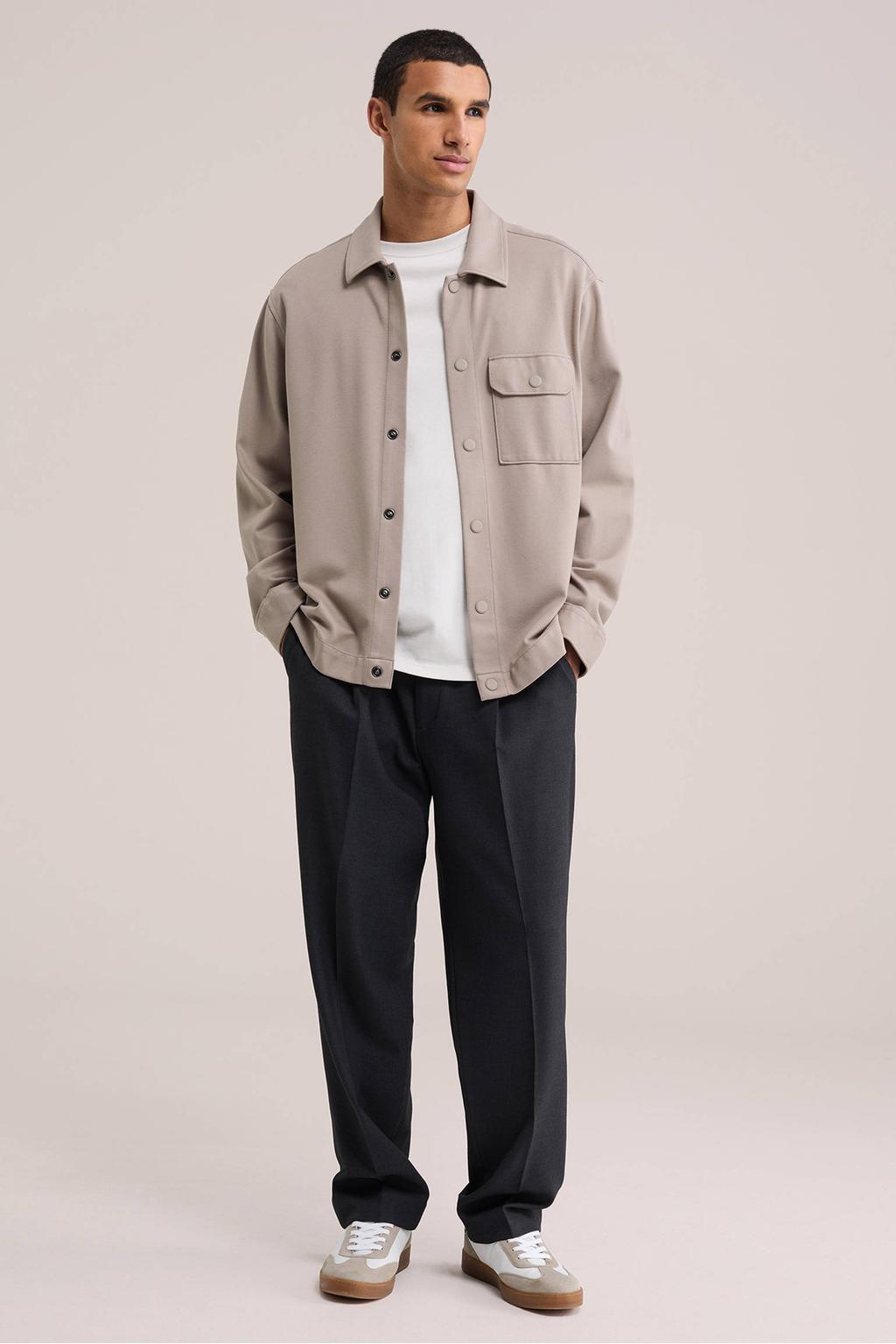 WE Fashion regular fit overshirt - beige