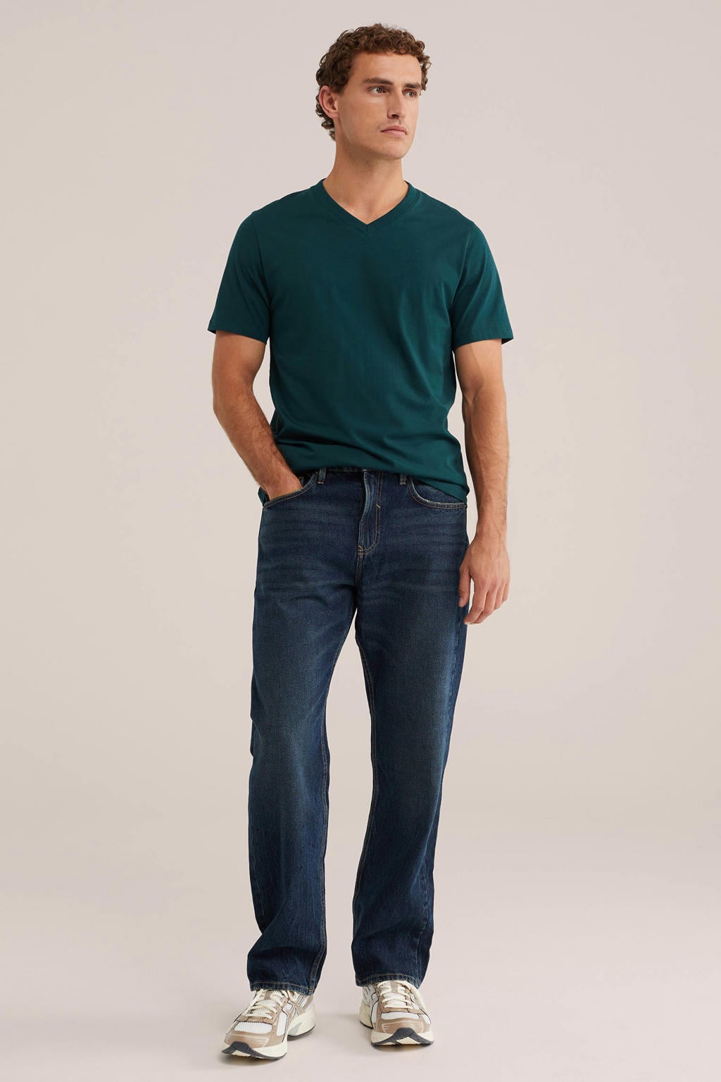WE Fashion regular fit T-shirt - groen