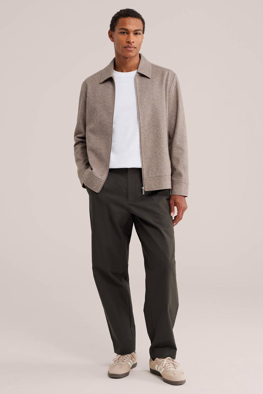 WE Fashion tussenjack met melée - cement