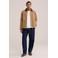 WE Fashion katoenen tussenjas met corduroy details - bruin