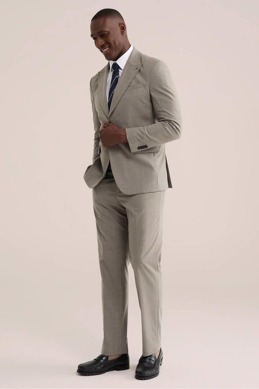 WE Fashion straight leg pantalon - grijs