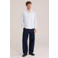 WE Fashion relaxed fit gestreept overhemd met borduursels - donkerblauw