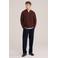 WE Fashion katoenen regular fit gebreide trui - roodbruin