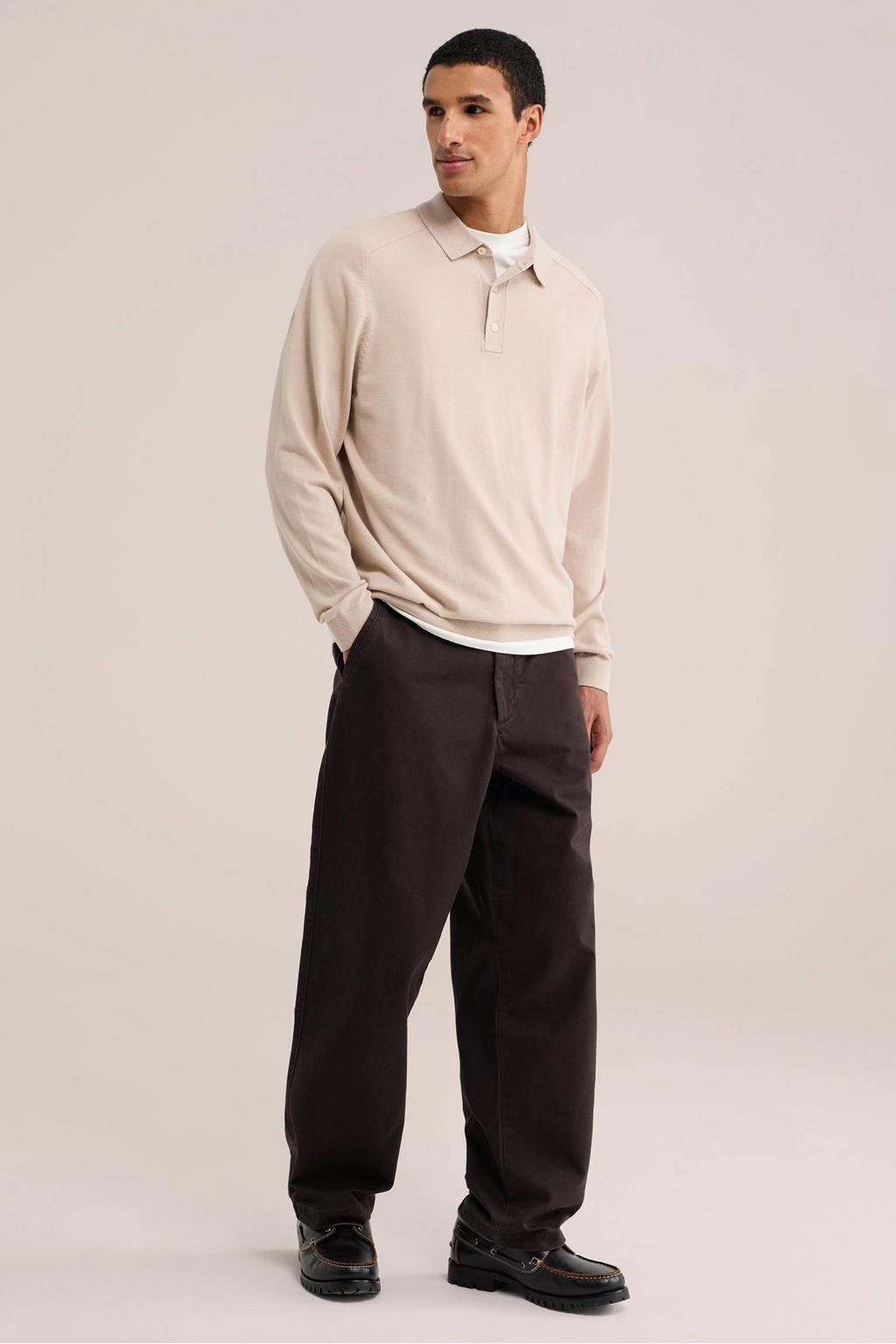 WE Fashion straight leg chino - black coffee