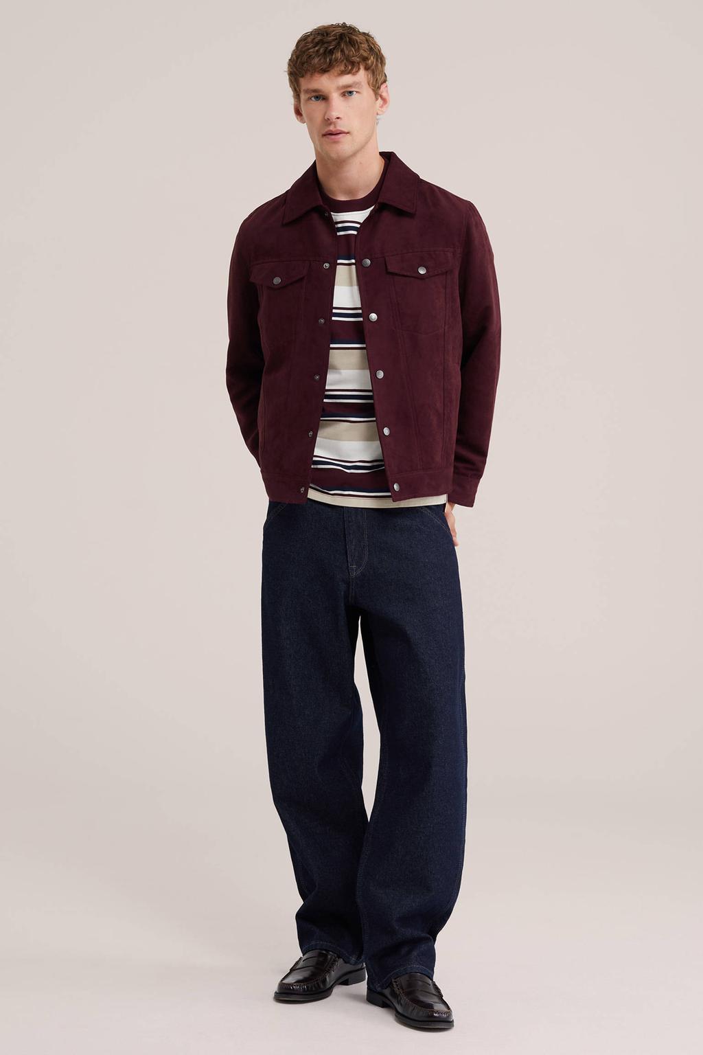 WE Fashion suèdelook jas - donkerrood