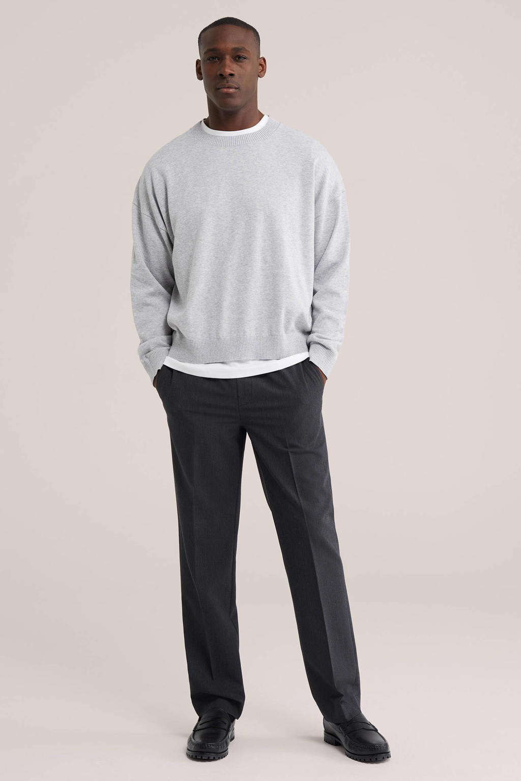 WE Fashion regular fit sweater - lichtgrijs