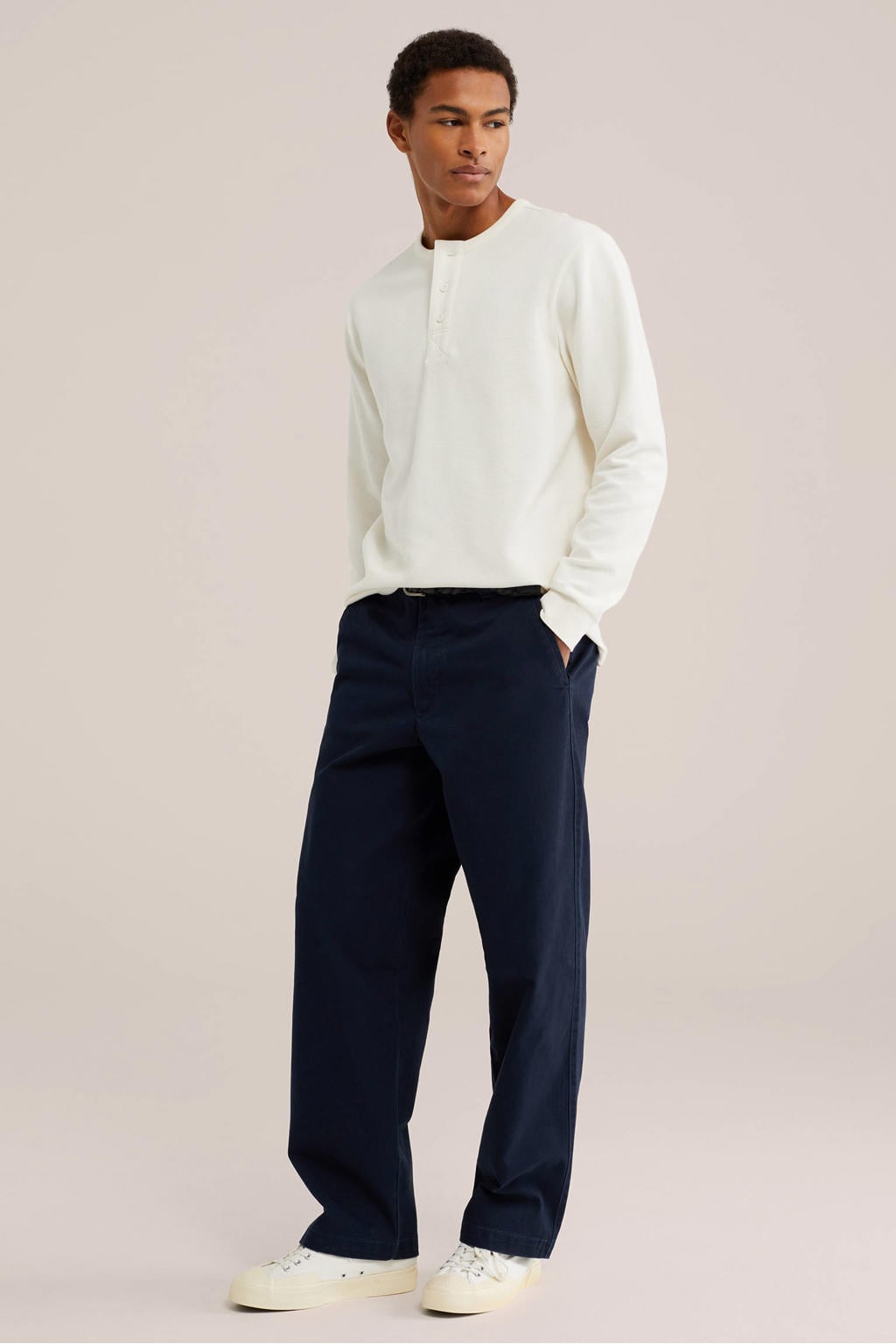 WE Fashion straight leg chino - donkerblauw