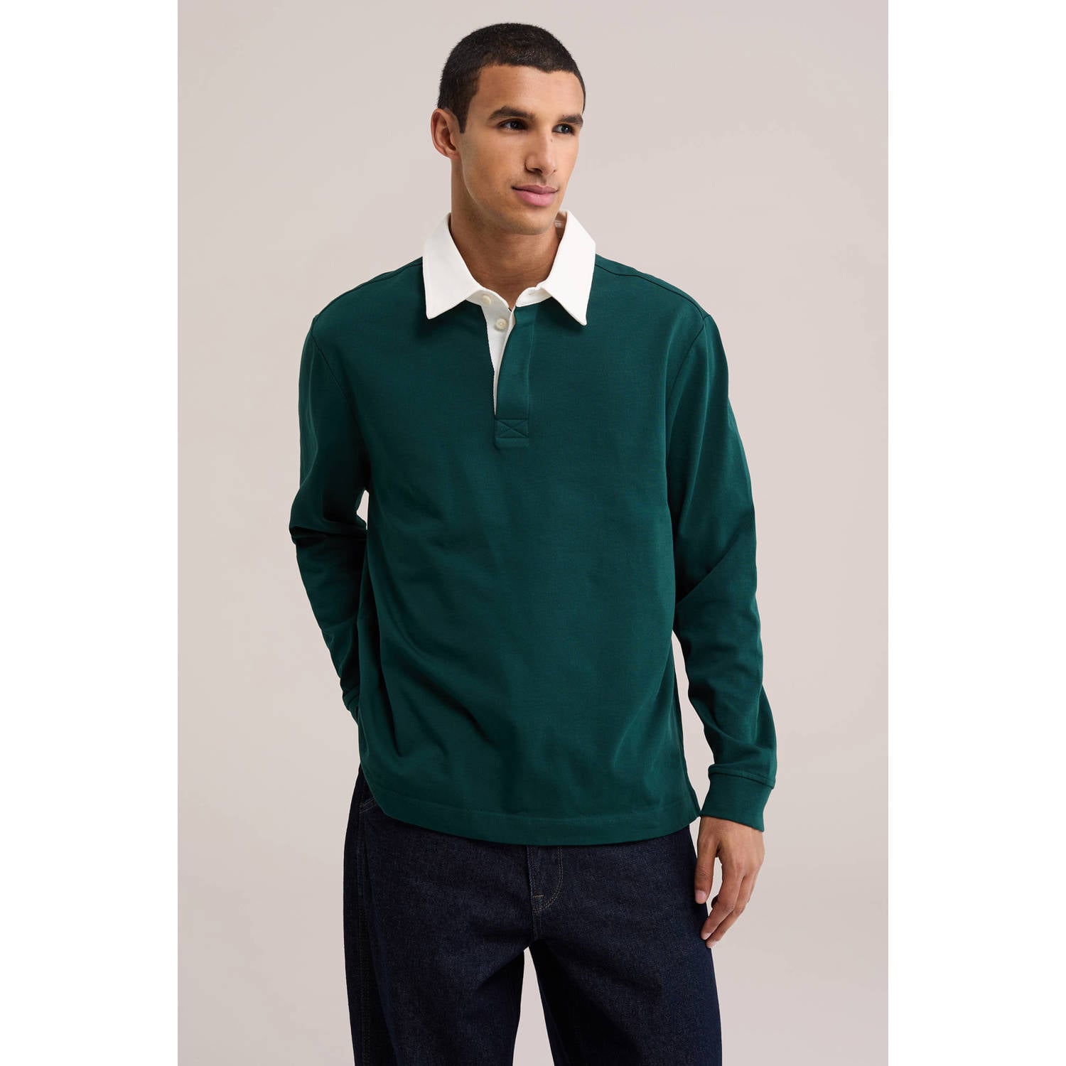 WE Fashion relaxed fit polo kale