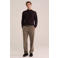 WE Fashion katoenen regular fit gebreide trui - donkerbruin