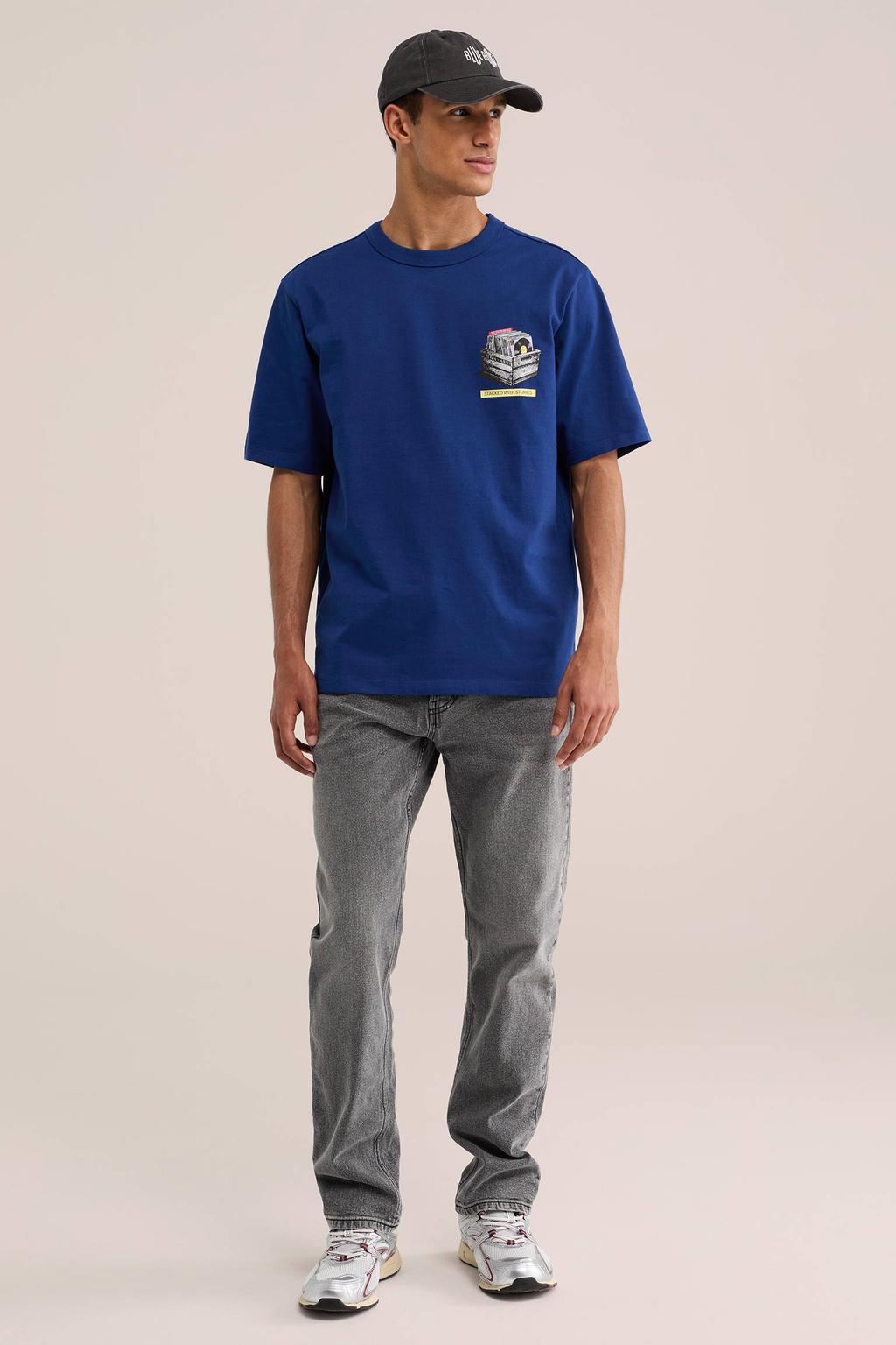 WE Fashion Blue Ridge slim fit jeans - grijs