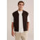 WE Fashion gebreid vest met wol - donkerbruin