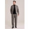 WE Fashion tapered geruite pantalon met plooien en wol - cement