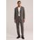 WE Fashion regular fit geruit colbert met sierknopen - grijsbruin
