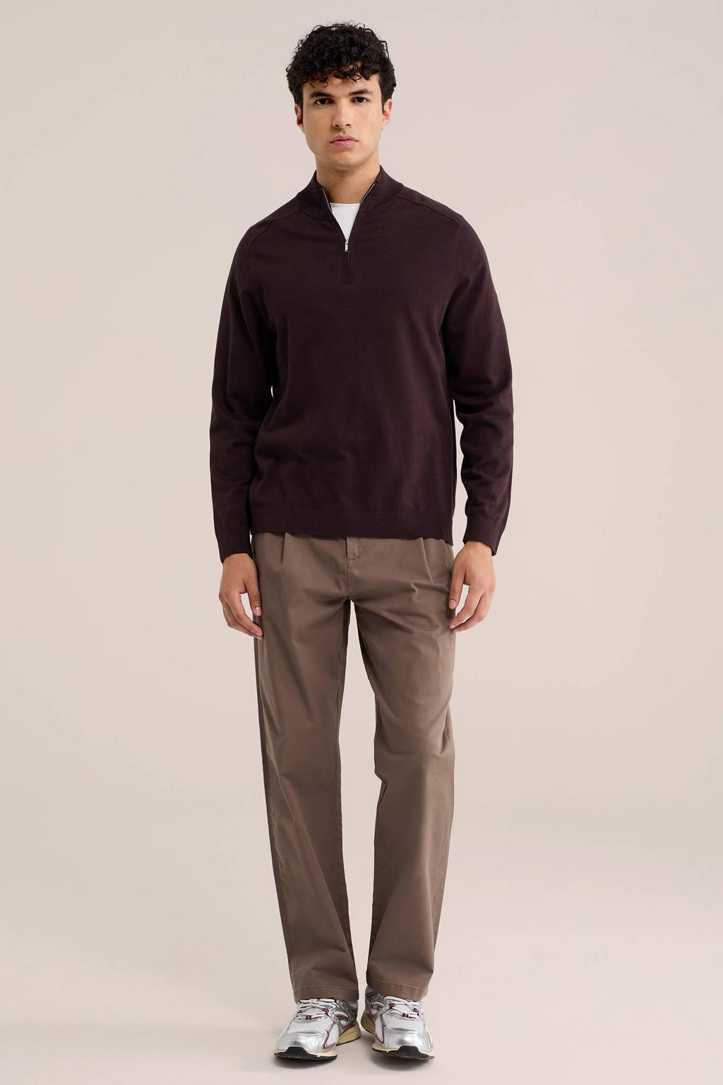 WE Fashion loose fit chino - bruin