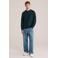 WE Fashion katoenen regular fit gebreide gestreepte trui - groen