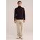 WE Fashion katoenen regular fit gebreide coltrui - donkerbruin
