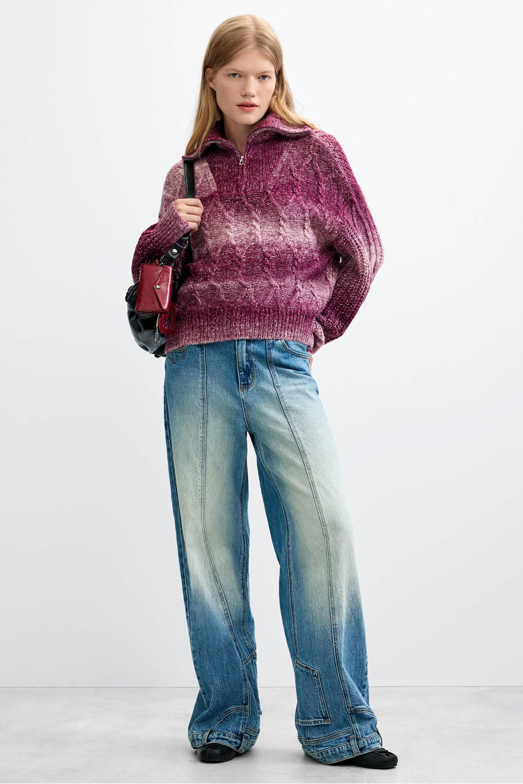 Desigual schipperstrui met wol - roze