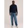 WE Fashion regular fit gebreide trui - donkerblauw