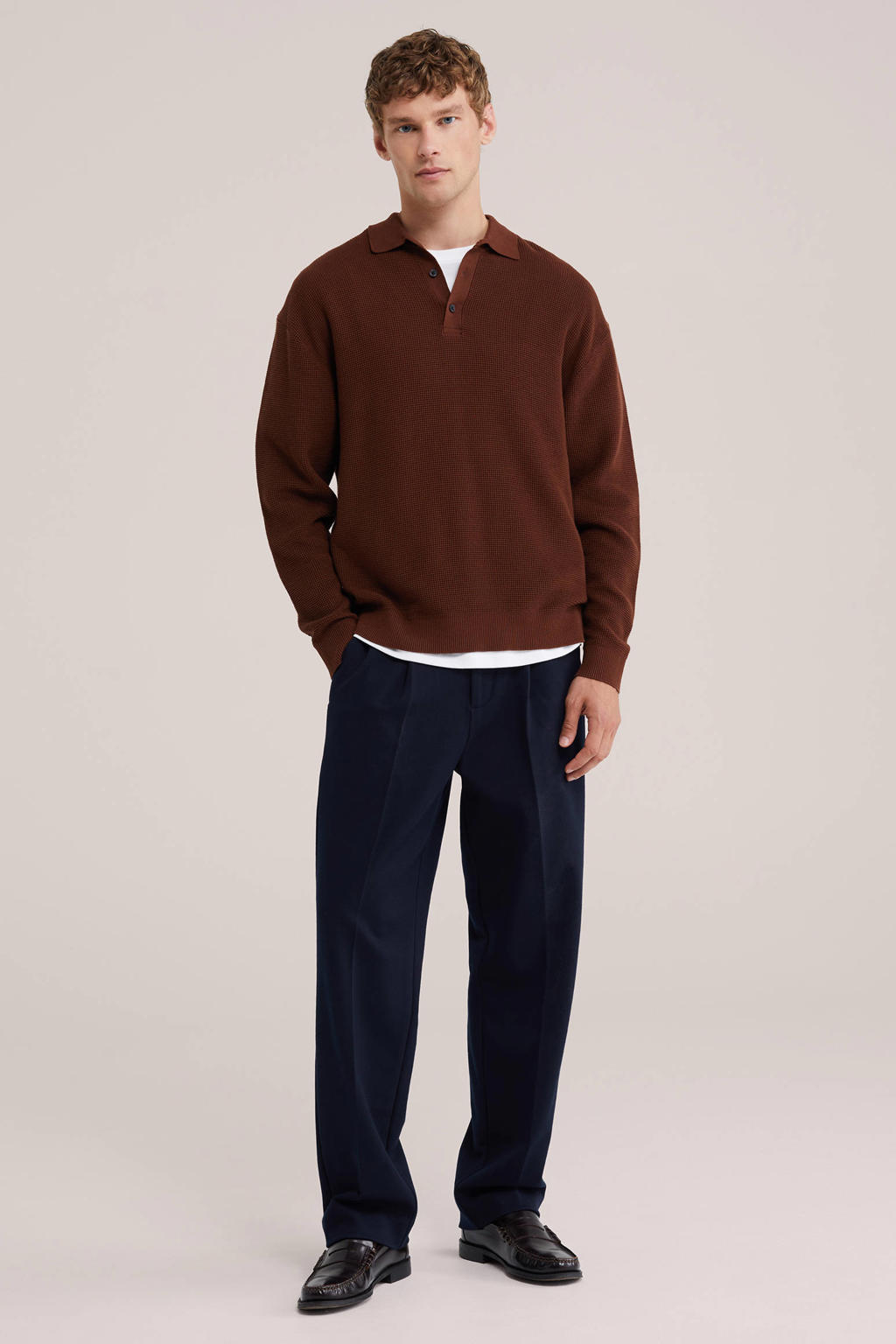 WE Fashion regular fit pantalon - donkerblauw
