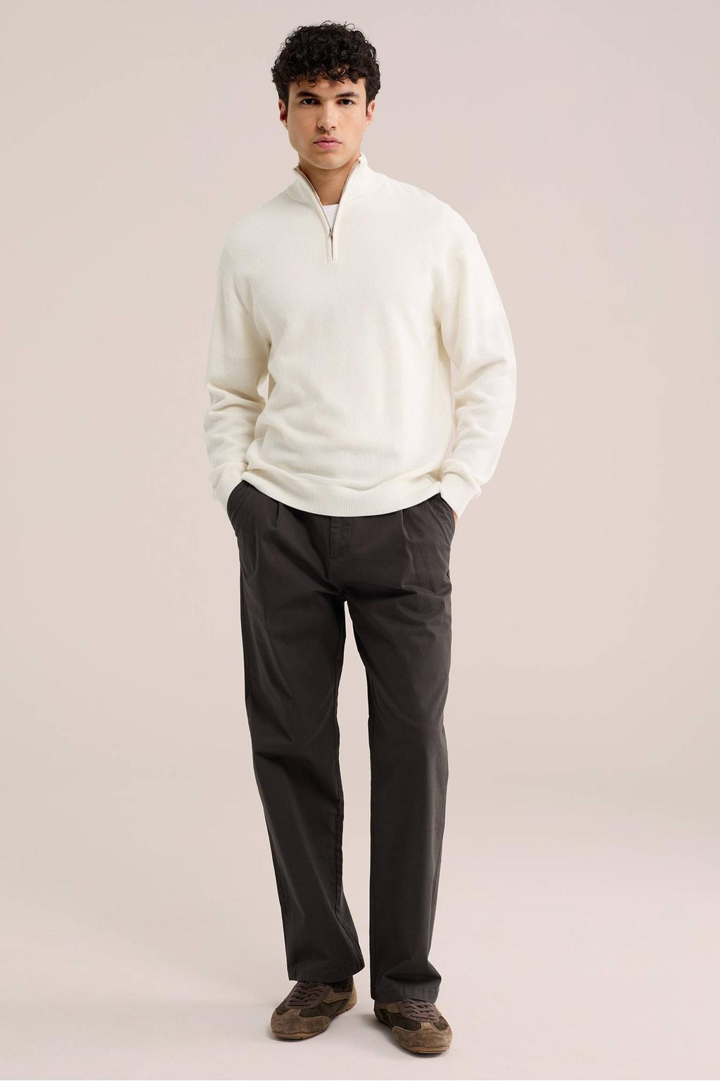 WE Fashion loose fit chino - donkergroen