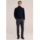 WE Fashion straight leg gemêleerde pantalon - donkerblauw