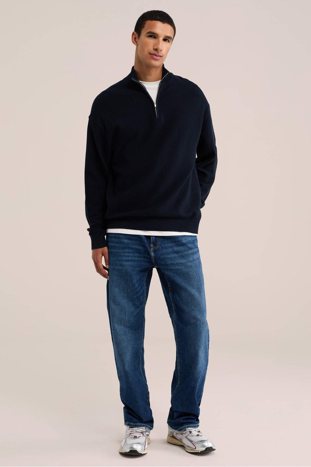 WE Fashion Blue Ridge regular fit jeans - donkerblauw