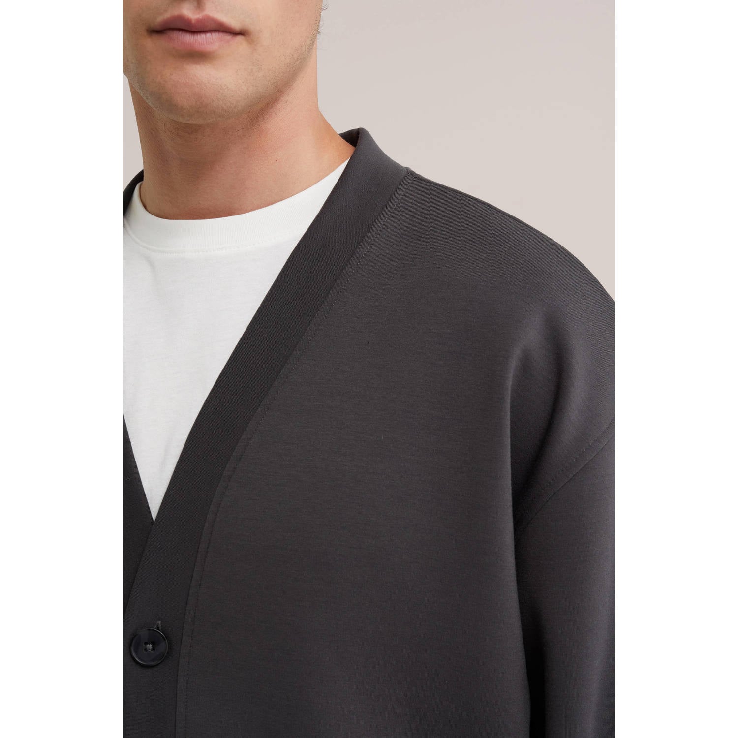 WE Fashion sweatvest grijs