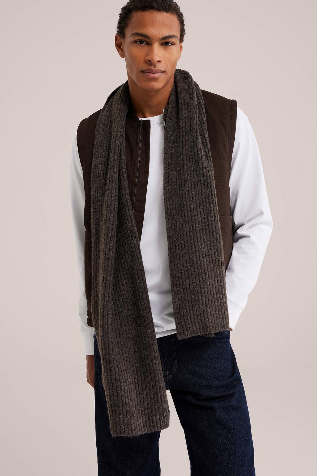 WE Fashion sjaal donkerbruin
