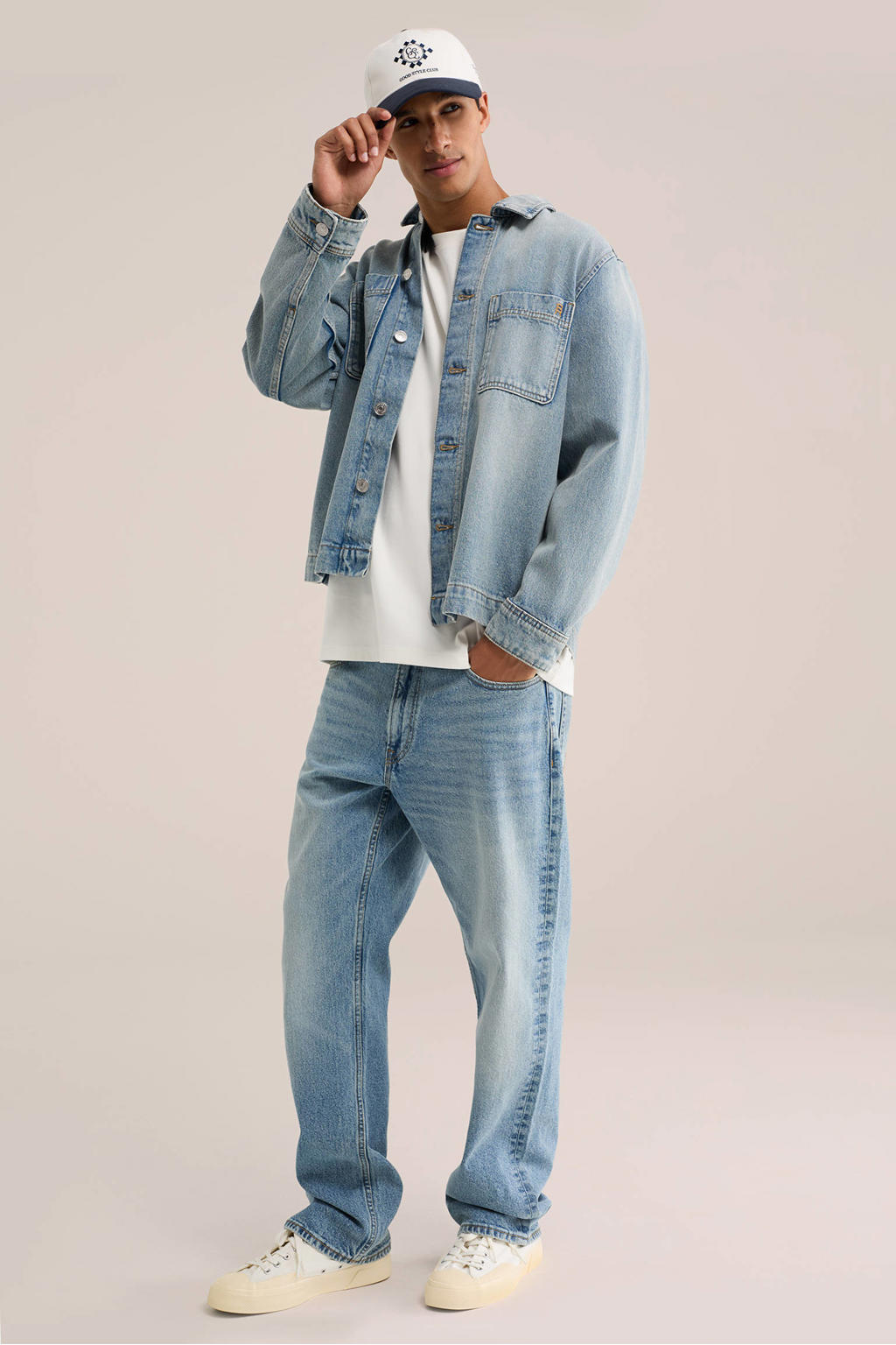 WE Fashion Blue Ridge relaxed fit straight leg jeans - lichtblauw