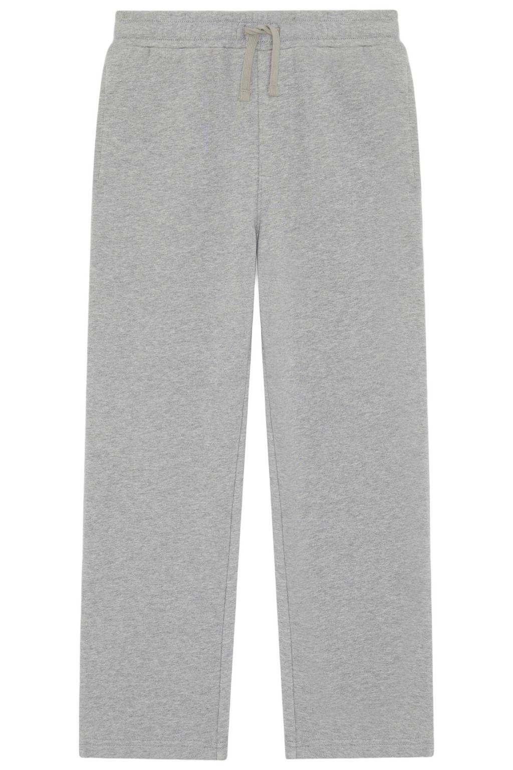 Grijs melange jongens Lyle & Scott joggingbroek van sweat materiaal met elastische tailleband met koord en effen