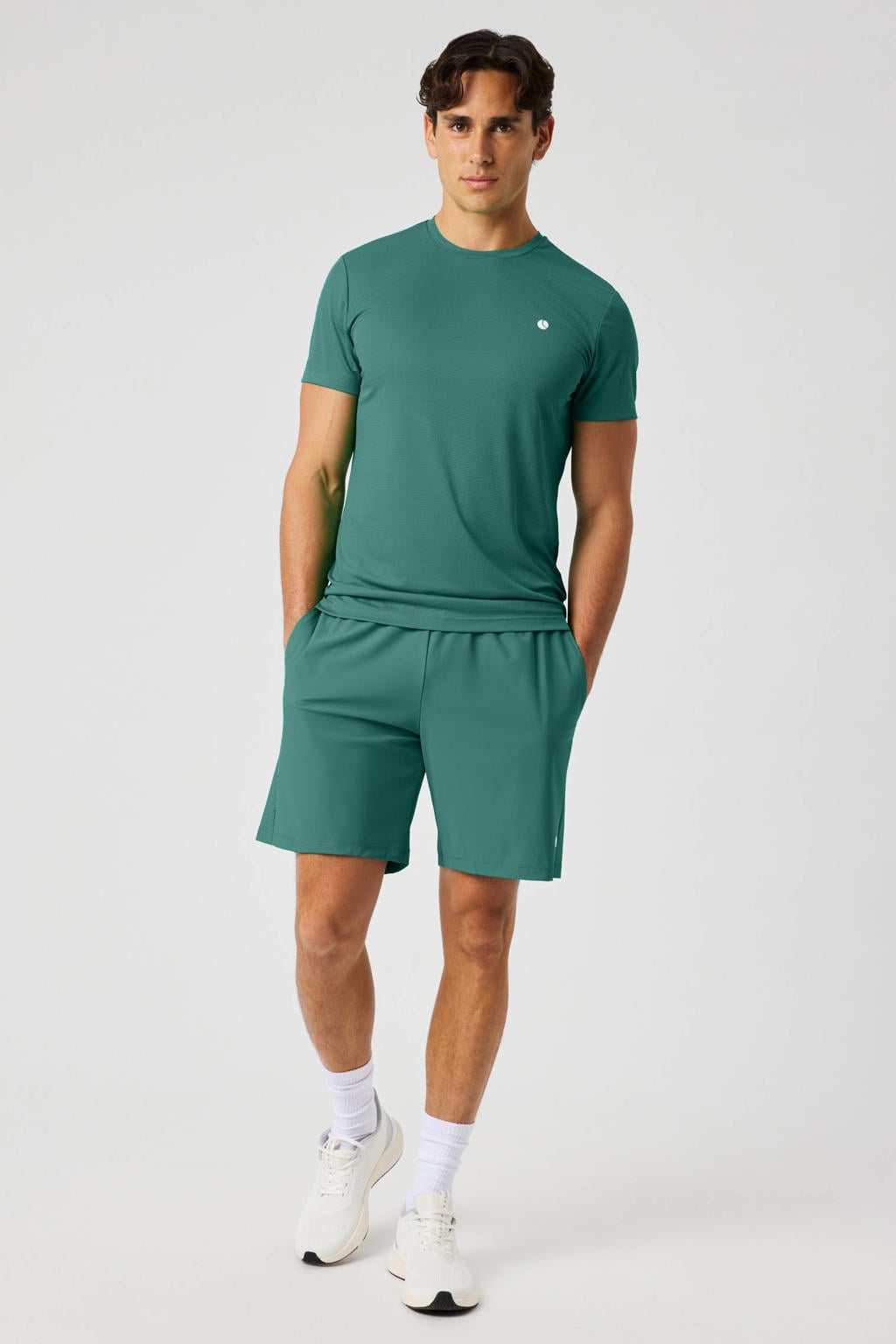 Groene heren Björn Borg sportshort van polyester met regular fit, regular waist, elastische tailleband met koord en effen