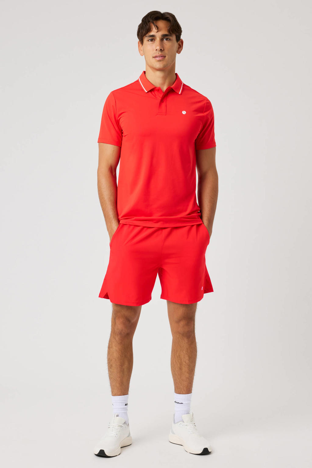Rode heren Björn Borg korte sportbroek van polyester met regular fit, regular waist, elastische tailleband met koord en effen