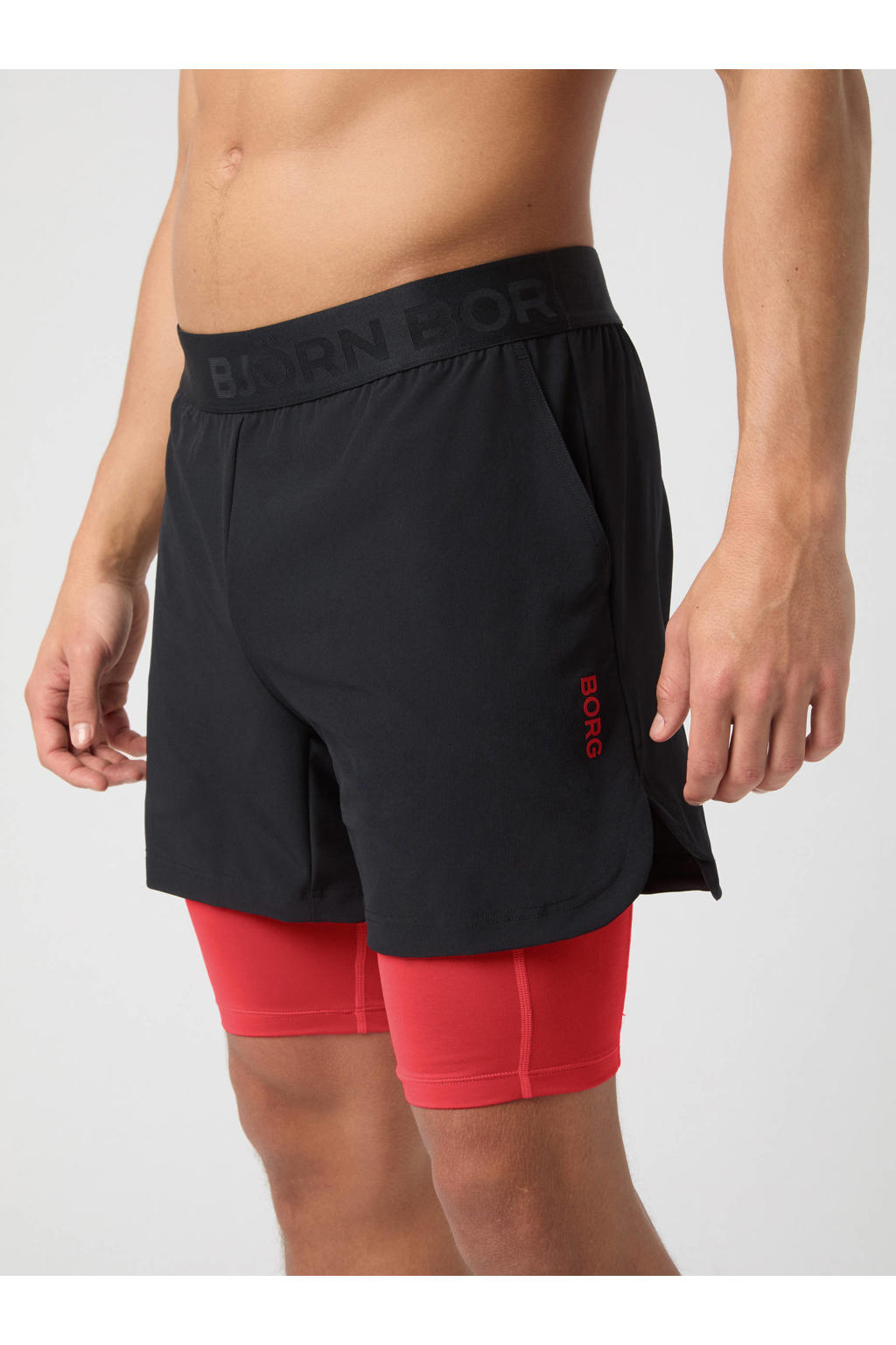 Björn Borg BORG 2-in-1 short - zwart/rood