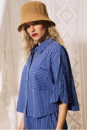 gestreepte blouse - blauw