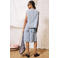FRNCH denim gilet met ruches - lichtblauw