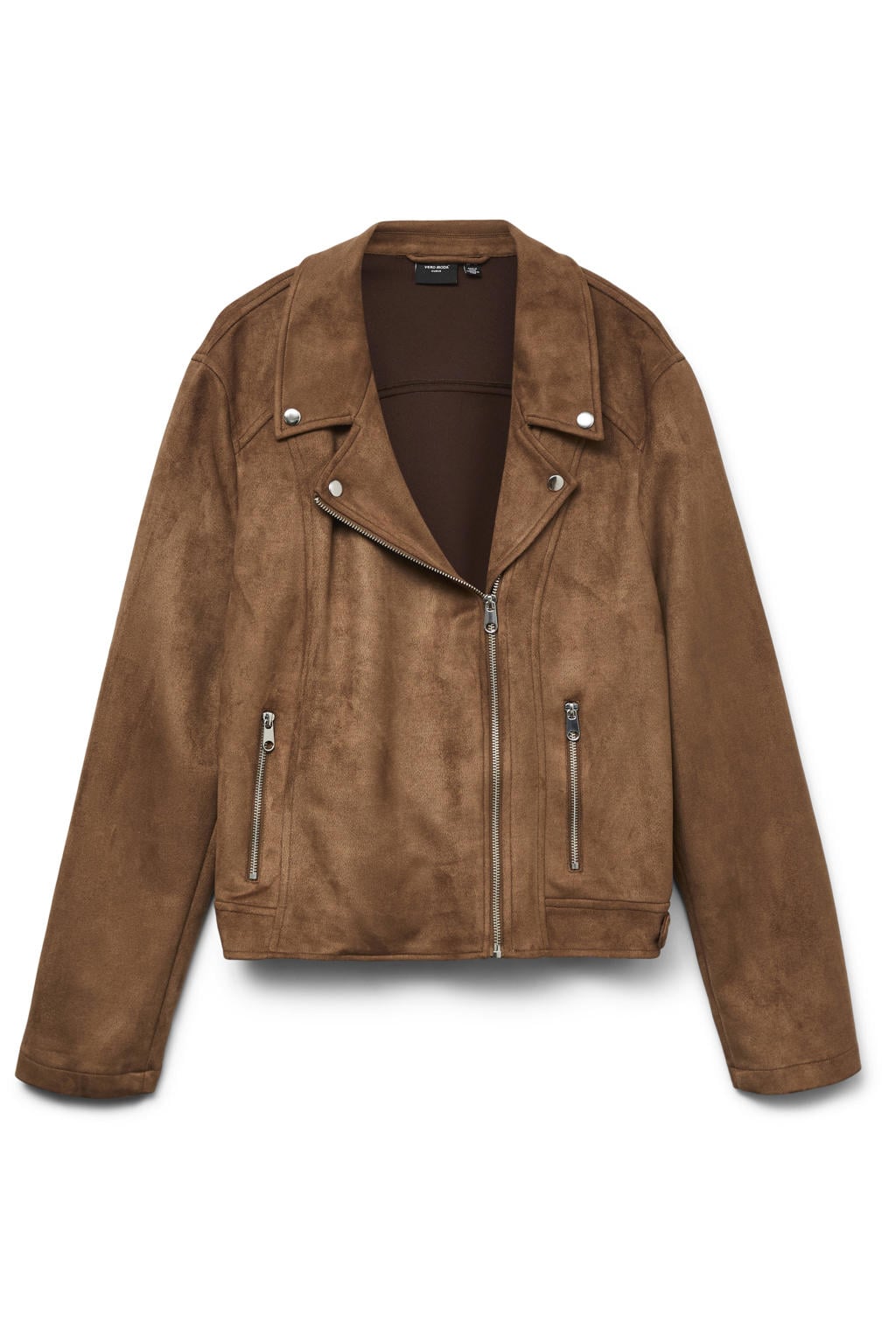 VERO MODA CURVE imitatieleren jas Plus Size - cognac