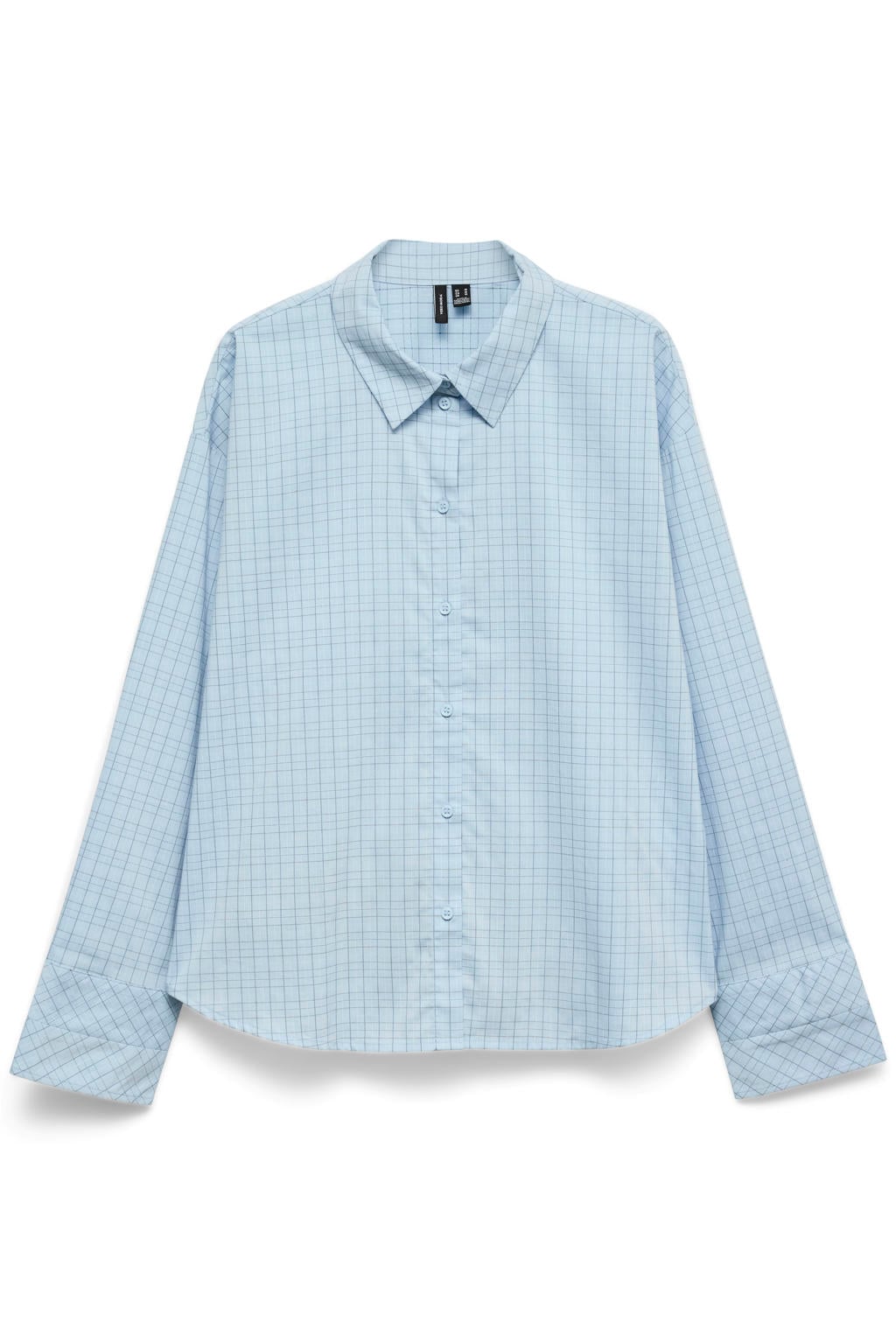 VERO MODA CURVE geruite top Plus Size - lichtblauw