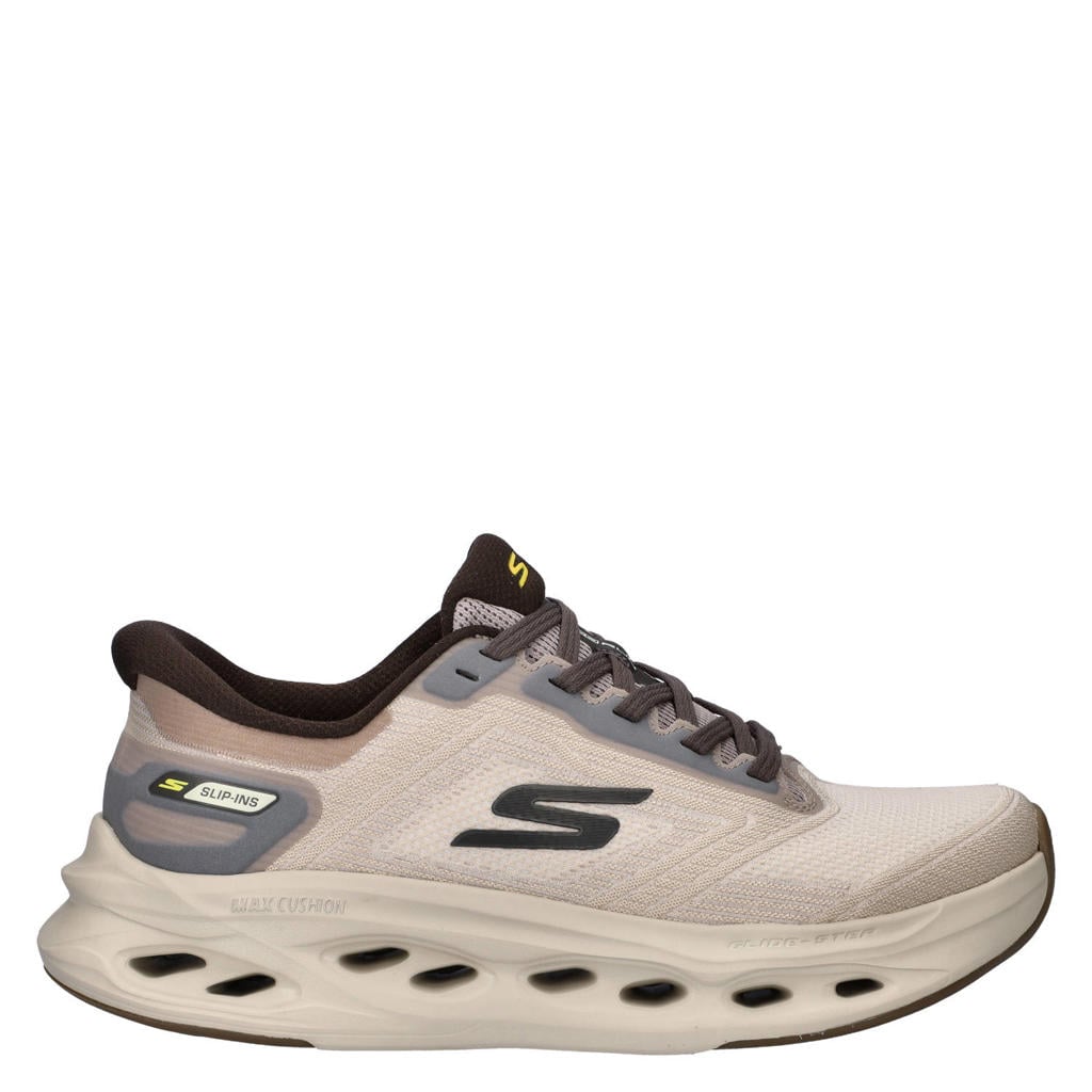 Skechers Hands Free Slip-In Max Cushioning Glide sneakers met logo - taupe