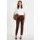 Cache Cache tapered cropped pantalon met ceintuur - donkerbruin