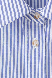thumbnail: Mango gestreepte blouse met linnen - blauw