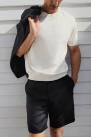 thumbnail: Mango Man slim fit chino short met linnen - marine