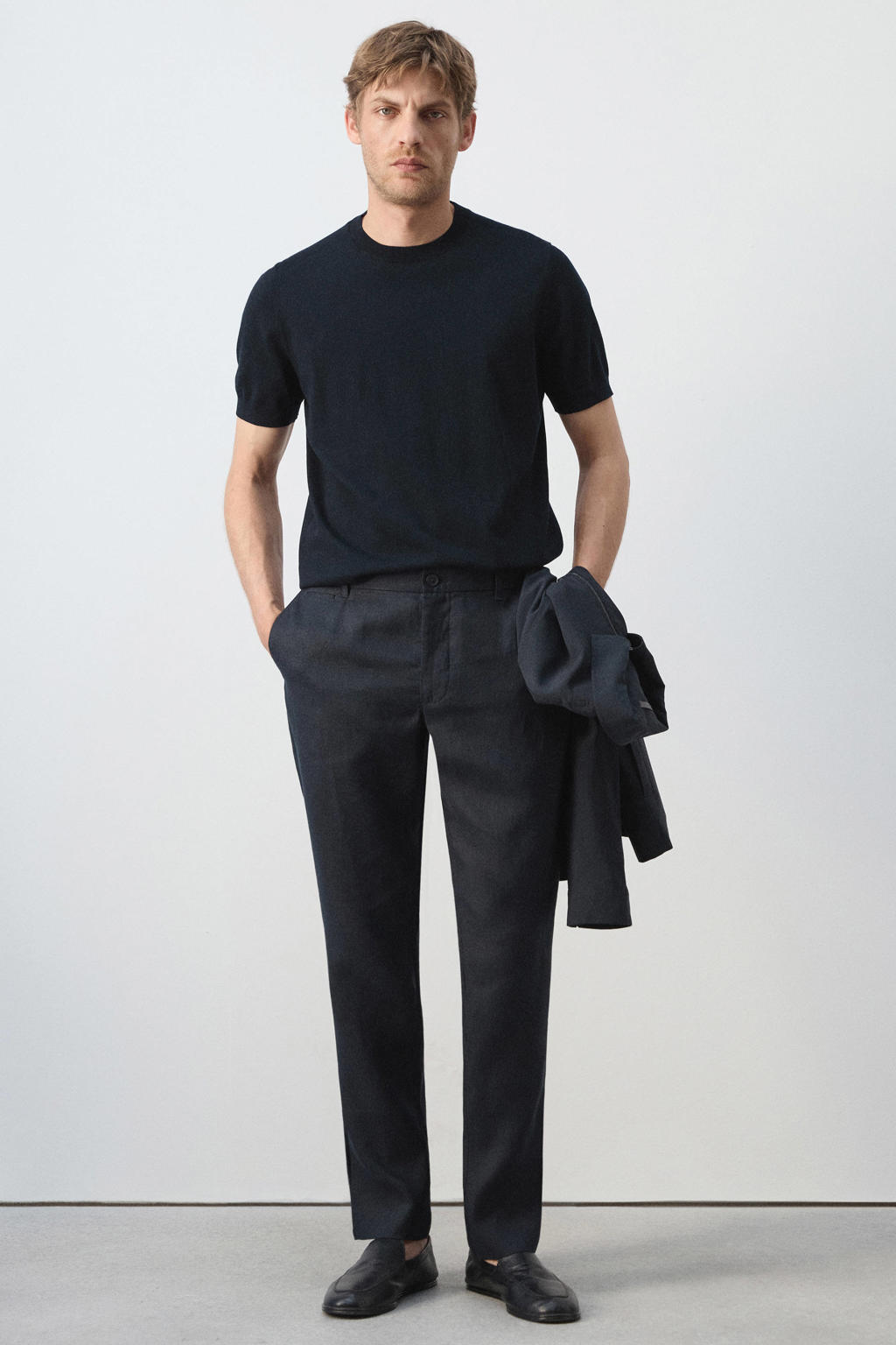 Mango Man regular fit T-shirt - donkerblauw