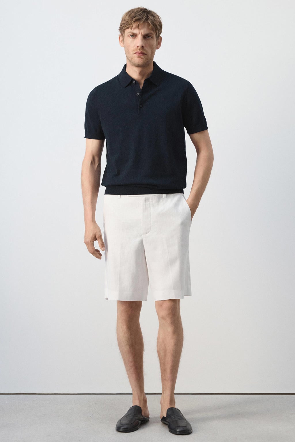 Mango Man regular fit polo - donkerblauw