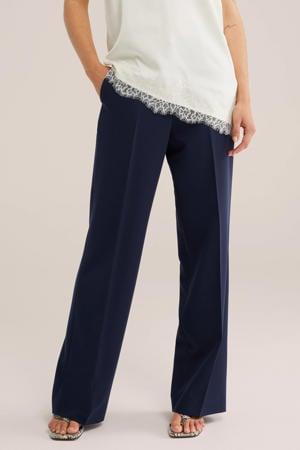 loose fit pantalon - marineblauw