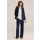 WE Fashion wide leg broek - marineblauw