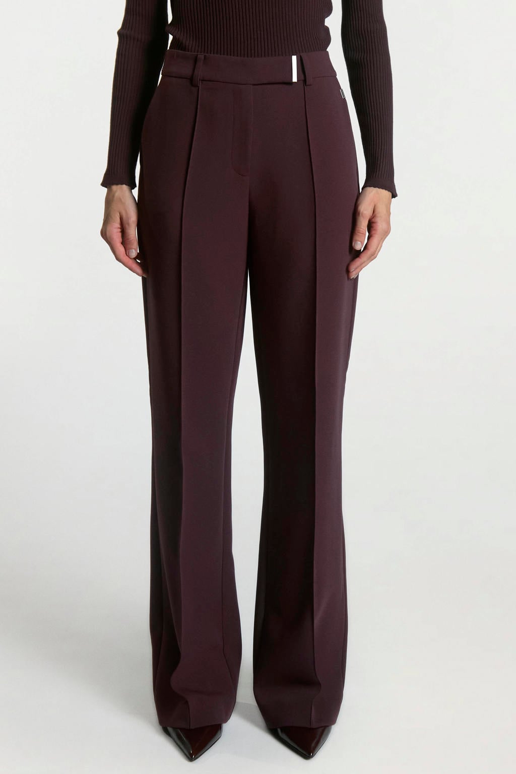 Aaiko wide leg broek - donkerrood