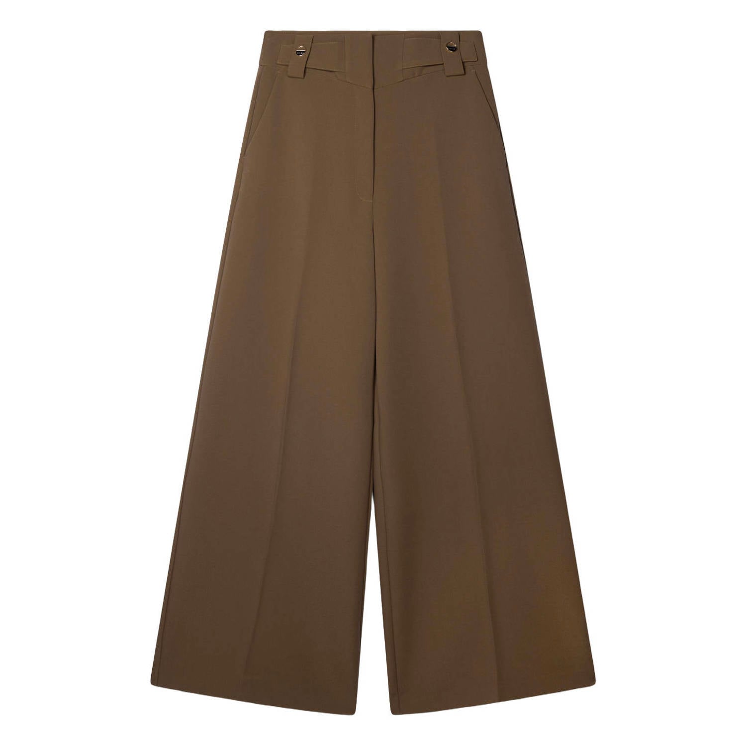 Aaiko high waist wide leg broek olijfgroen