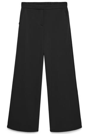 wide leg casual broek - zwart
